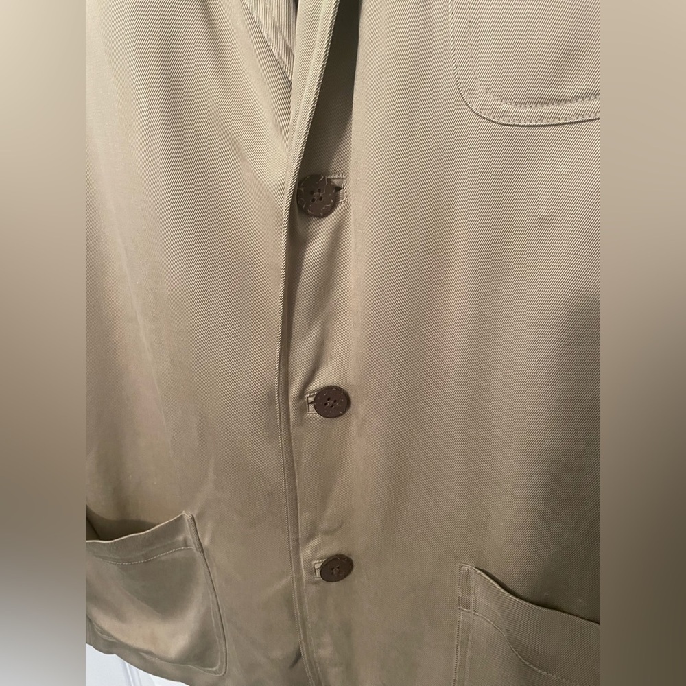 Tommy Bahama 100% Silk Tan Khaki Brown Jacket Size XL - Picture 5 of 7